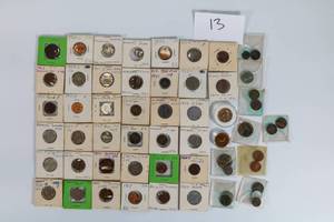 lot 13 image: Miscellaneous Coin Lot (Buffalo Nickels, BU Pennies, Foreign)