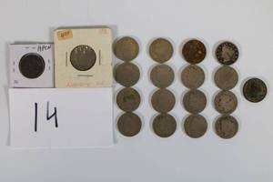 lot 14 image: Lot of 19 V Nickels Various Condition and Dates