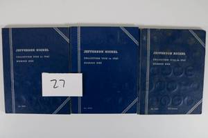 lot 27 image: Lot of 3 Jefferson Nickel Books 1938-1961 (Silver War Nickels)