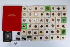 lot 32 image: Lot of Miscellaneous Coins (14 Indian Heads, Wheat Pennies, Nickels, Foreign)
