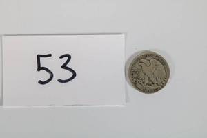 lot 53 image: 1938-D US Walking Liberty Half Dollar