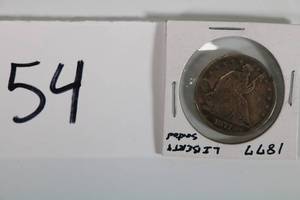 lot 54 image: 1877 US Seated Liberty Half Dollar