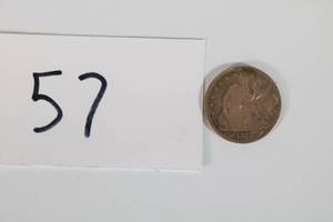 lot 57 image: 1874 US Seated Liberty Half Dollar with Arrows