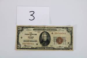 1929 20$ Chicago Federal Reserve Bank National Currency
