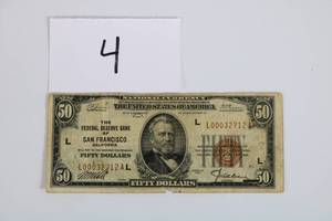 U.S.1929 50$ Federal Reserve Bank San Francisco National Currency