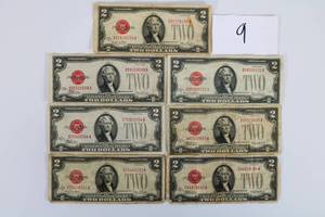 lot 9 image: U.S. 1928 G,F,D 2$ Legal Tender Note