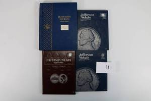 lot 11 image: U.S. Jefferson Nickel Books (2 Starting 1962, 1 1938-1964, 1 Starting 1966)