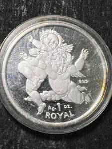 lot 14 image: 1 TROY OZ .999 FINE SILVER 2000 GIBRALTAR ROUND IN AIRTITE