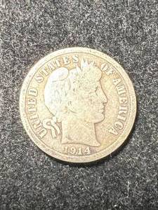 lot 24 image: 1914-D US BARBER DIME