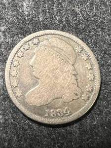 lot 27 image: 1834 US BUST DIME