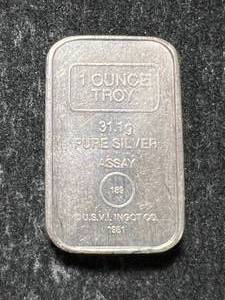 lot 35 image: 1 TROY OZ .999 FINE SILVER ASSAY BAR