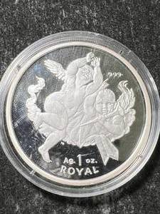 lot 44 image: 1 TROY OZ .999 FINE SILVER 2001 GIBRALTAR ROUND IN AIRTITE