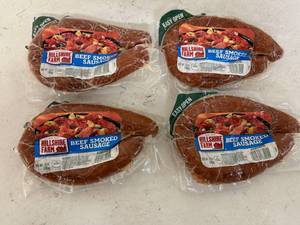 lot 122 image: H. 4x 12oz Hillshire Farm Beef Smoked Sausage