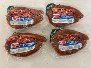lot 127 image: H. 4x 12oz Hillshire Farm Beef Smoked Sausage