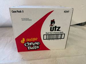 lot 91 image: MM. 2x 5ct Utz Red Hot Cheese Balls