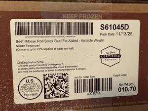 lot 4 image: G. 10.70lbsTwo Rivers Ribeye Steaks