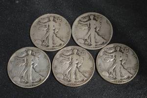 lot 46 image: Walking Liberty Half Dollars - US 50c Silver Coins (1920s-1940s)