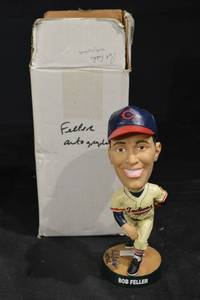 lot 56 image: Autographed Bob Feller Bobblehead HOF 62 - Cleveland Indians