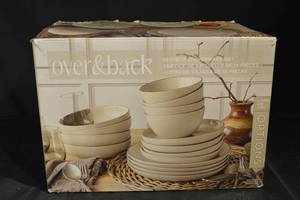 lot 73 image: Over & Back 16-Piece Dinnerware Set - 4 Dinner Plates, 4 Salad Plates, 4 Bowls, 4 Dessert Plates