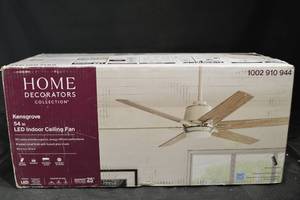 lot 74 image: Home Decorators Collection Kensgrove 54in LED Indoor Ceiling Fan - Remote Included
