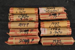 lot 94 image: Lincoln Cents - 10 Rolls (Small Date & Large Date Variants)