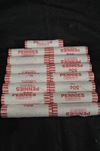 lot 111 image: US Pennies 2025 - 15 Rolls (750 Total Coins) (New)