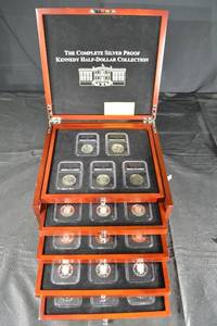 lot 138 image: Kennedy Half-Dollar Silver Proof Set - 29 Coins (1964-2015) in Wood Display Box