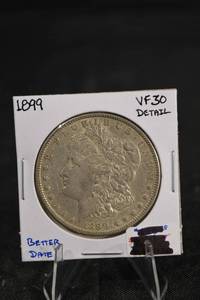 lot 142 image: Morgan Silver Dollar 1899 - VF30 Detail