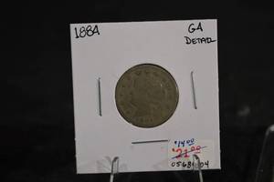 lot 145 image: 1884 U.S. V Nickel Coin - Detail, 2x2 Card Holder