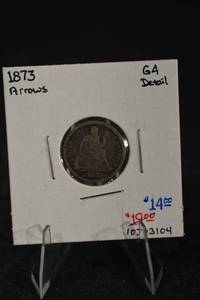 lot 151 image: 1873 Seated Liberty Dime