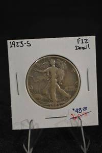 lot 162 image: 1923-S Walking Liberty Half Dollar