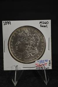lot 164 image: 1899 Morgan Silver Dollar MS60 Detail