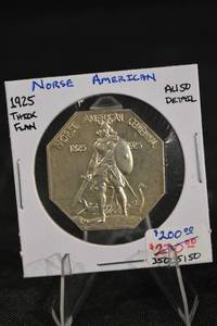 lot 166 image: 1925 Norse-American Centennial Medal - Octagonal Silver (32 mm, 19.47 g)