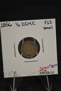lot 174 image: 1856 Seated Liberty Half Dime - F12 Detail