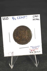 lot 181 image: 1828 United States Half Cent EF40 Details