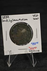 lot 183 image: 1834 United States Large Cent - One Cent Copper Coin