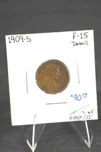lot 191 image: 1909-S Lincoln Cent - F-15 Detail, One Cent, San Francisco Mint