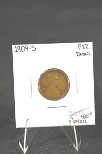 lot 192 image: 1909-S Lincoln Cent - One Cent United States, F12 Detail