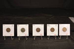 lot 206 image: Indian Head Cents-1866,1864,1866,1860,1907