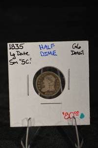 lot 207 image: United States Half Dime 1835 Large Date - 5C
