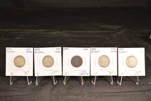 lot 215 image: Lot Of 5 V-Nickels- (4)1883, 1884