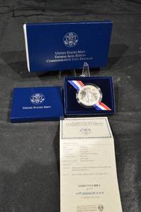 lot 235 image: Thomas Alva Edison Commemorative Silver Dollar 2004 Uncirculated with Box & Certificate