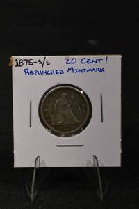 lot 242 image: 1875-S Seated Liberty Quarter