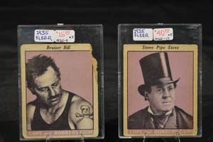 lot 259 image: Bruiser Bill (No. 9) & Stove Pipe Steve (No. 17) - Fleer 1935 Cops and Robbers Gum Cards