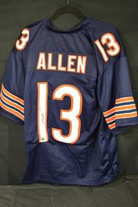 lot 261 image: Chicago Bears Allen 13 Autographed NavyOrange NFL Jersey XL