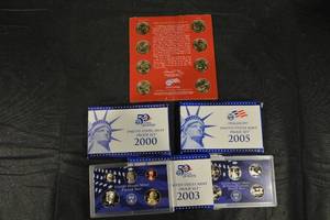 lot 263 image: United States Mint Proof Sets & State Quarters (2000-2005) & 2008 Presidential $1