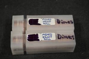 lot 264 image: Dimes - Mixed Date Proof Rolls (2 Rolls)