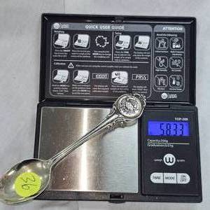 lot 36 image: Set of .925 Sterling Teaspoons weighing 58.33 grams