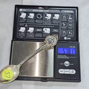 lot 37 image: Set of .925 Sterling Teaspoons weighing 57.81 grams