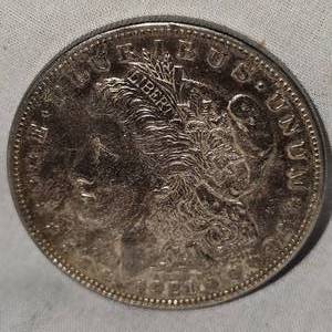 lot 6 image: 1921 D Morgan Dollar $1, AU Beautiful Gold Patina